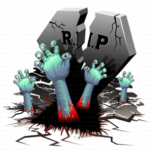 Zombie Hands Emerging From Grave PNG image with transparent background