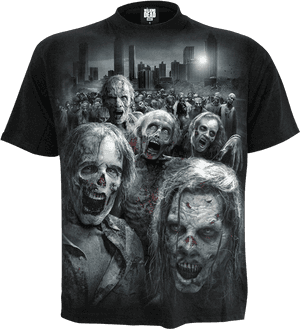 Walking Dead Zombie Horde T-shirt - Walking Dead Zombie T Shirt, HD Png Download PNG with transparent background