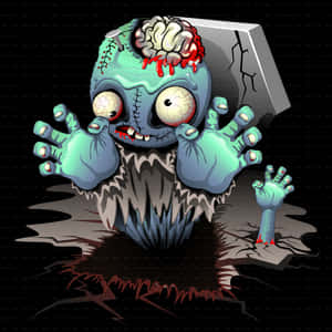 Zombie Monster Emerging From Ground PNG image with transparent background