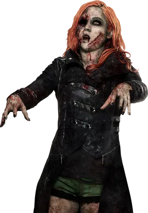 Zombie_ Woman_in_ Black_ Coat.png PNG Image