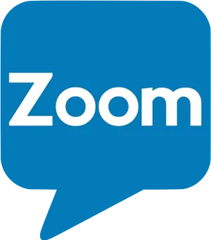 Zoom Logo Blue Speech Bubble Background PNG Image