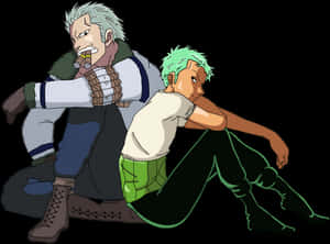 Zoro_and_ Smoker_ One_ Piece_ Anime PNG image with transparent background