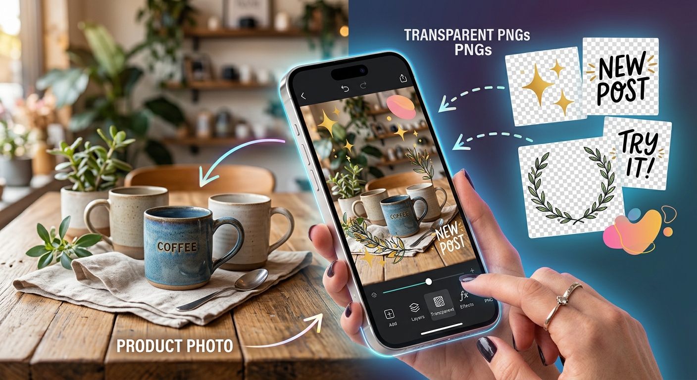 How to Layer Transparent PNGs Over Product Photos for Social Posts
