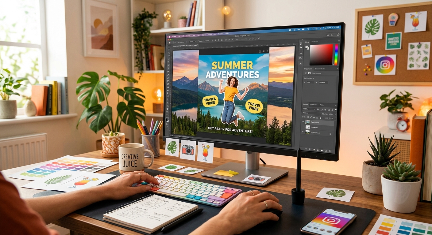 How to Build Social Media Graphics Using PNG Cutouts and Stock Photo Backgrounds